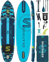 11'6×35" Super Wide Inflatable Stand Up Paddle Board, Ultra Stable Wide SUP for 2+1 People/Family/Big Size w/Shoulder Strap